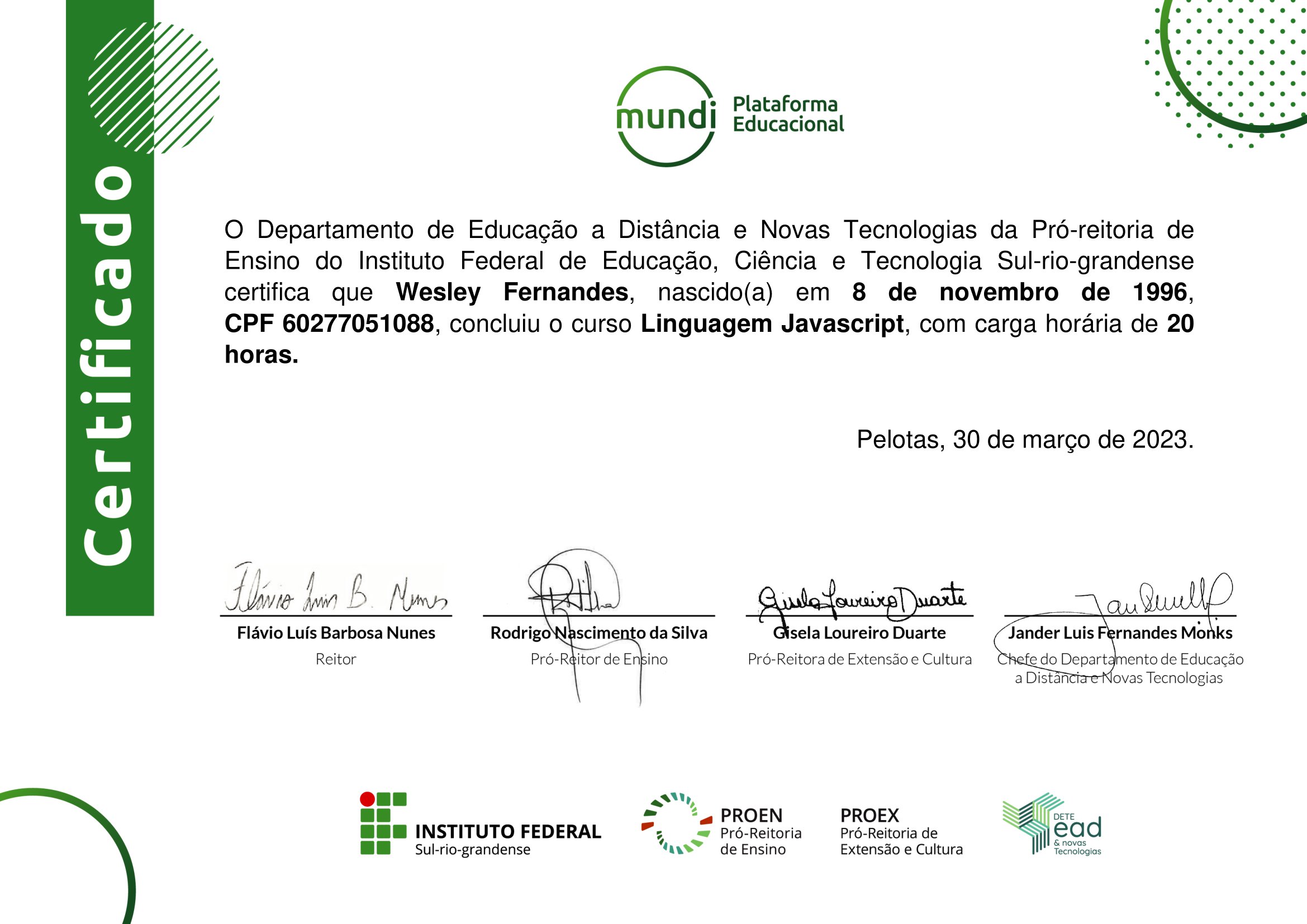 imagem de certificado